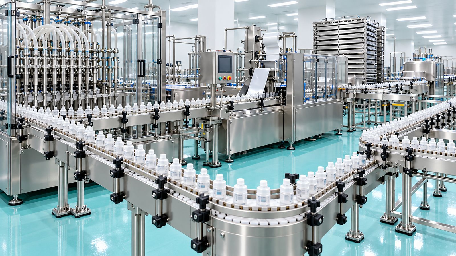 Filling and packaging production line equipment